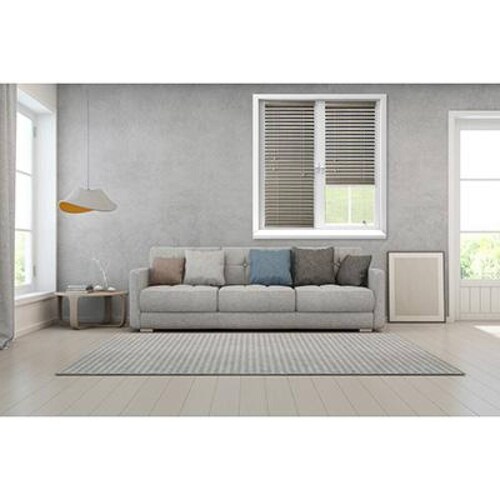 PERSIANA HORIZONTAL DE PVC ESTILO MADERA DE 50MM GRIS 160 X 180 CM 