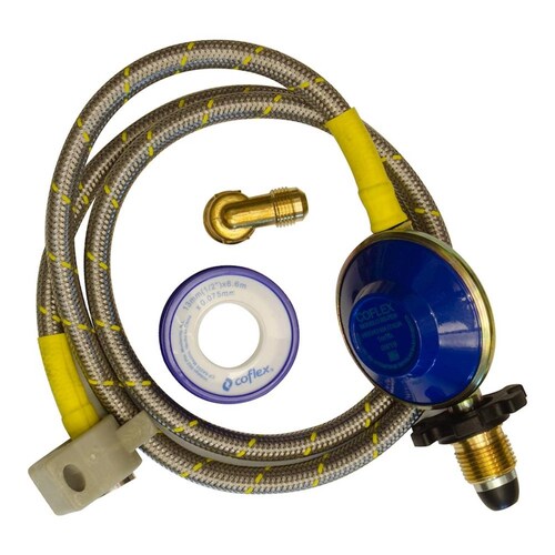 PAQUETE PARA INSTALACIÓN DE TANQUE DE GAS LP MÓVIL DE 3/8 DE PULGADA X 120 CM PLATA COFLEX 
