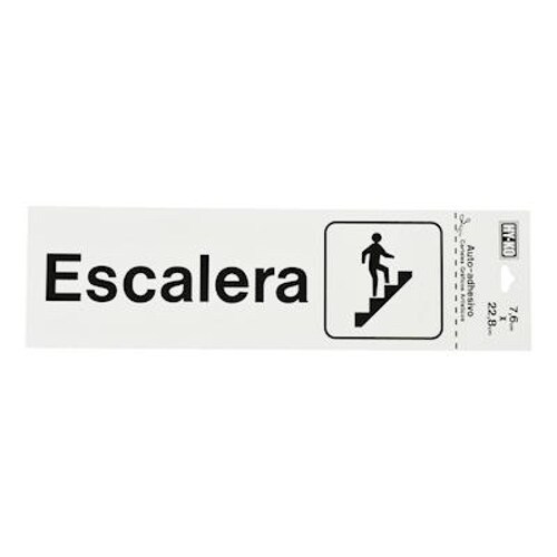 LETRERO ESCALERA DE 7.6 X 22.8 CM BLANCO 