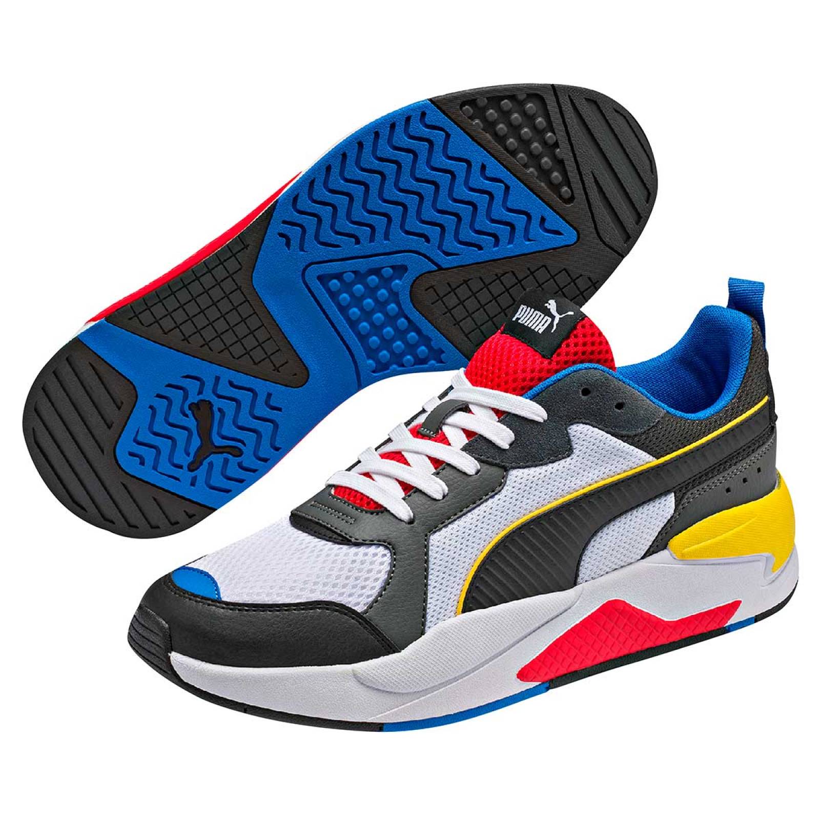 tenis puma azul con rojo