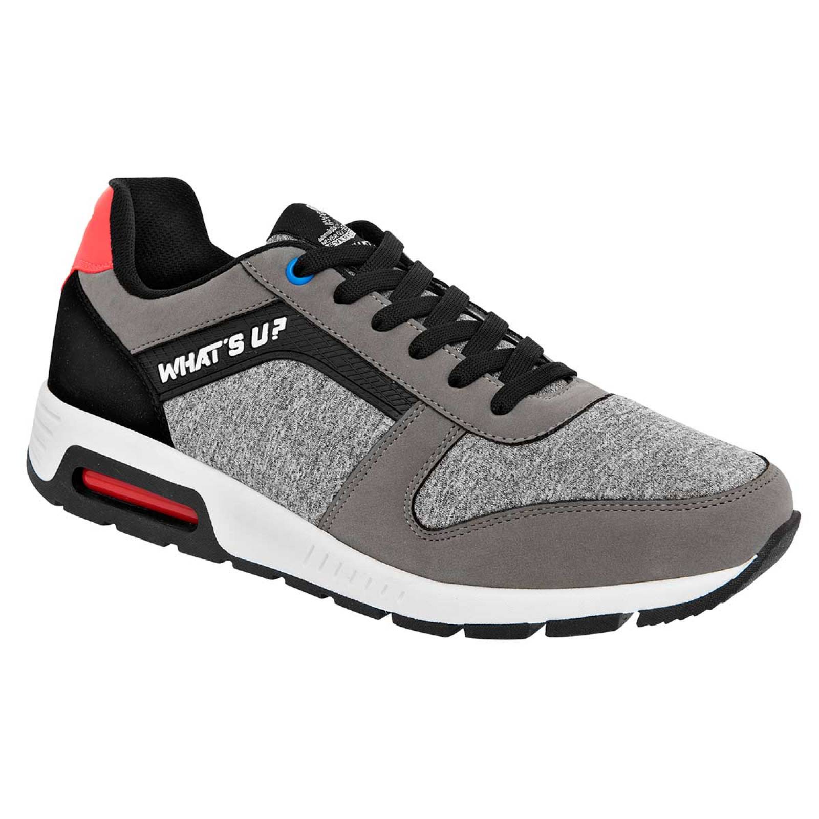 TENIS URBANO Whats up 4070312 Color Gris para Hombre Tx2