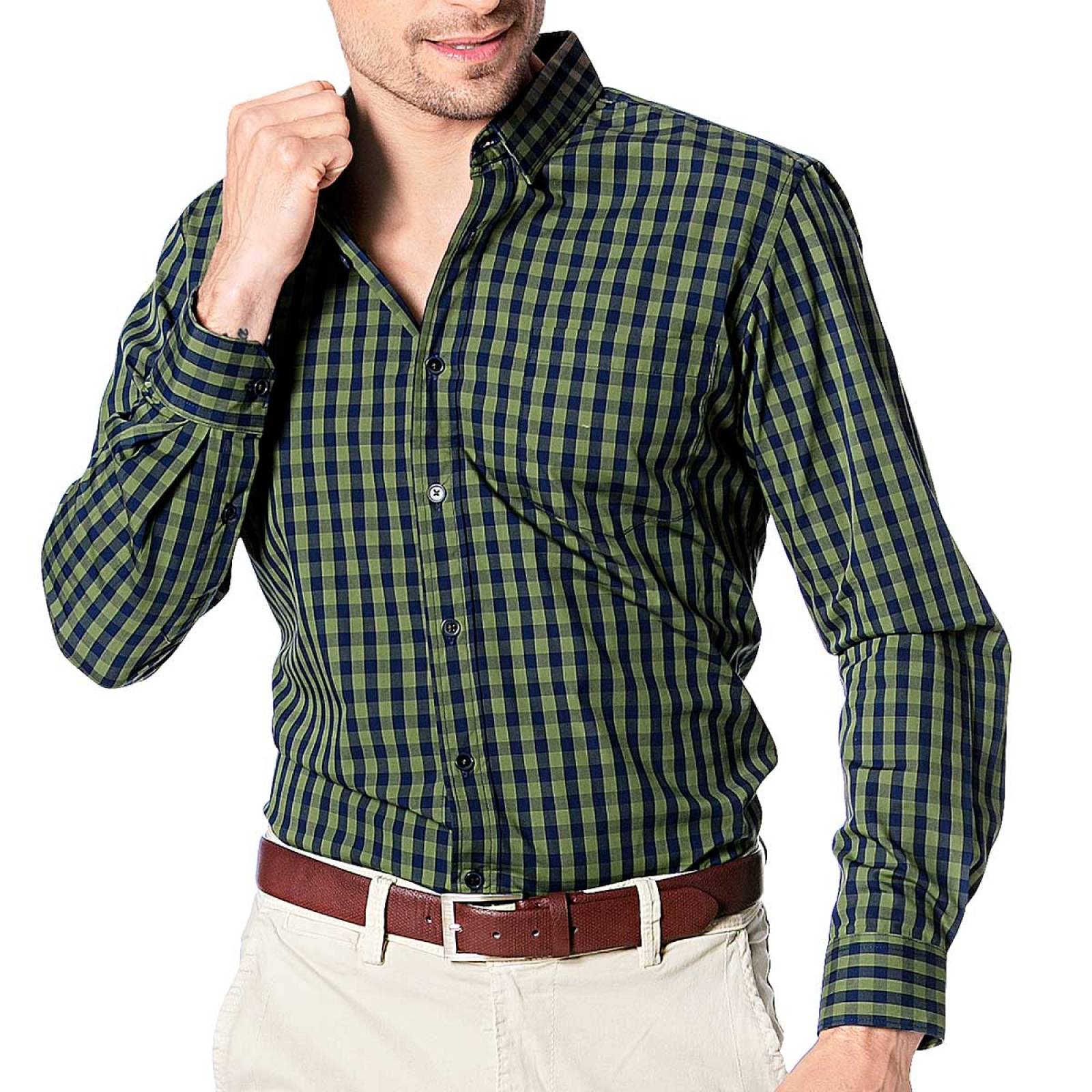 Cuadros Verdes Camisas De Vestir Cuadros Franela Camisa A Cuadros