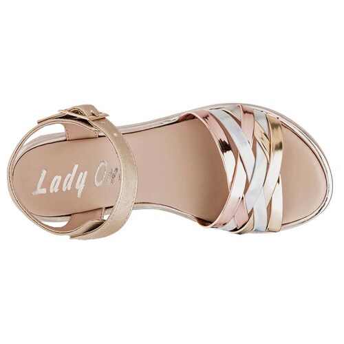 SANDALIA CON TIRILLAS Lady one TU1933 Color Oro PARA Niña Tx6