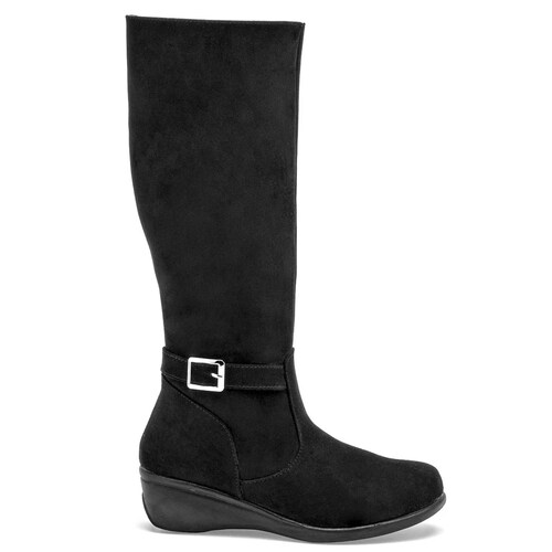 BOTA LARGA DE PLATAFORMA GAMUZA Been class 16902 Color Negro PARA Mujer Tx7