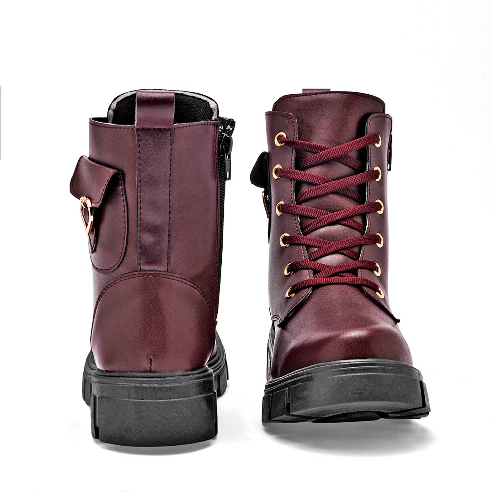 BOTA CON CIERRE CHUNKY Been class 17415 Color Vino PARA Mujer Tx7