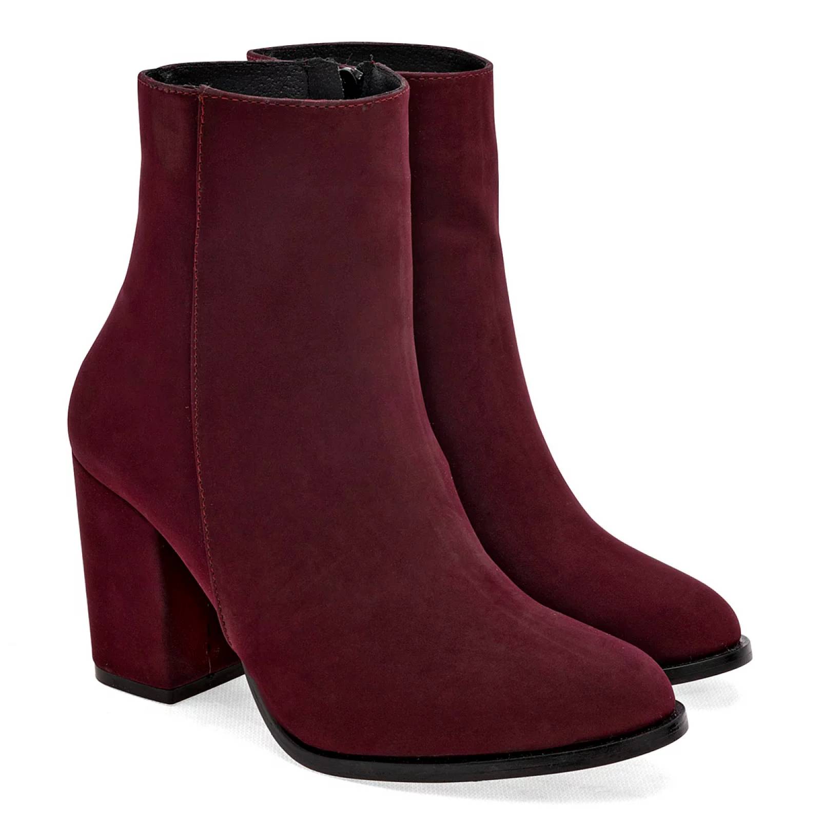 BOTIN DE PUNTA GAMUZA Catalina 6022 Color Vino PARA Mujer Tx7