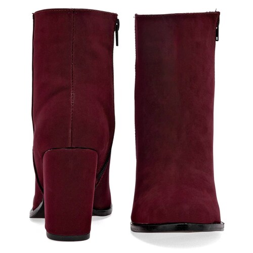 BOTIN DE PUNTA GAMUZA Catalina 6022 Color Vino PARA Mujer Tx7