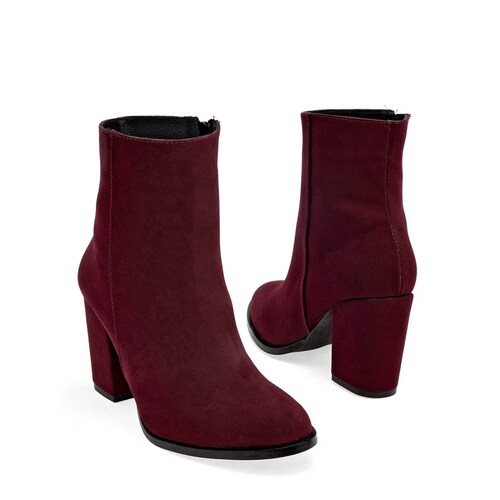 BOTIN DE PUNTA GAMUZA Catalina 6022 Color Vino PARA Mujer Tx7