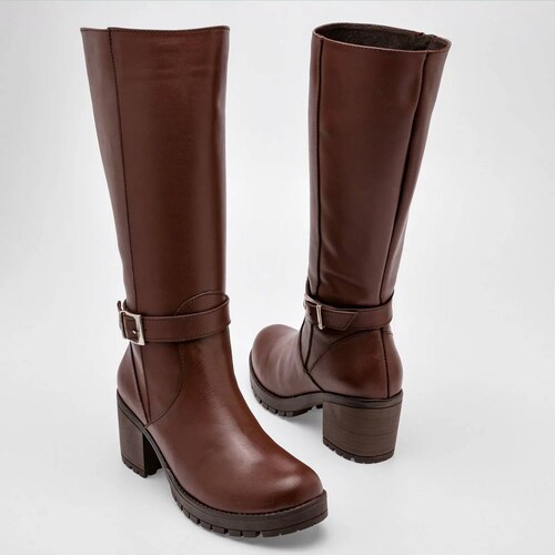 BOTA LARGA DE HEBILLA Catalina 8038 Color Cafe PARA Mujer Tx7
