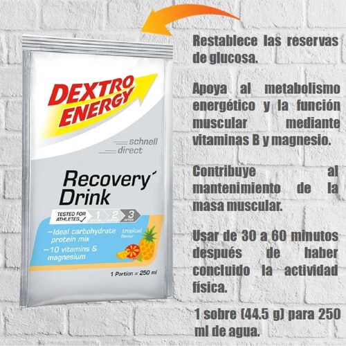 Dextro Energy Recovery Drink Bebida De Carbohidratos 14pz
