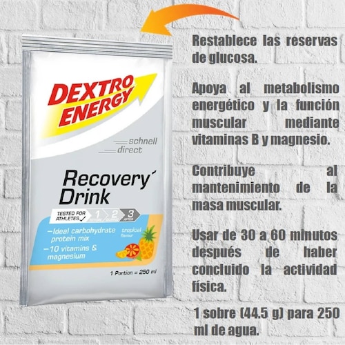 Dextro Energy Recovery Drink Bebida De Carbohidratos 7pz