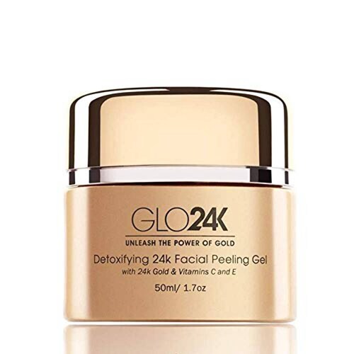 Gel exfoliante facial GLO24K oro de 24k con vitaminas C y E