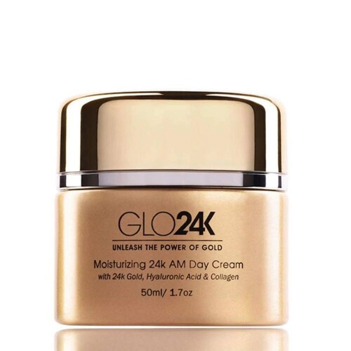 Crema de día hidratante GLO24K oro de 24k ácido hialurónico