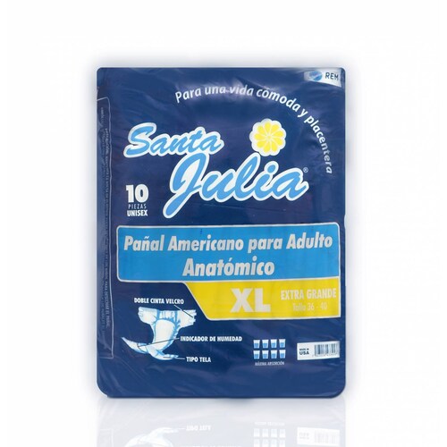 Pañales Para Adulto Con 10 Pzs Santa Julia
