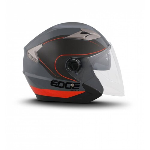 Casco Motocicleta Abierto Semi Integral Marca Edge   Jaguar  