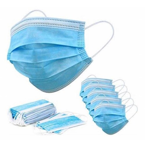 Cubrebocas Tricapa Azul Termosellados Caja 3000 Pz 