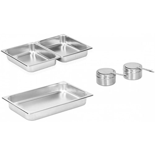 Chafer Buffet Chafer Bufetera Rectangular de Acero Inoxidable de 95 L Con medios y Charola completa