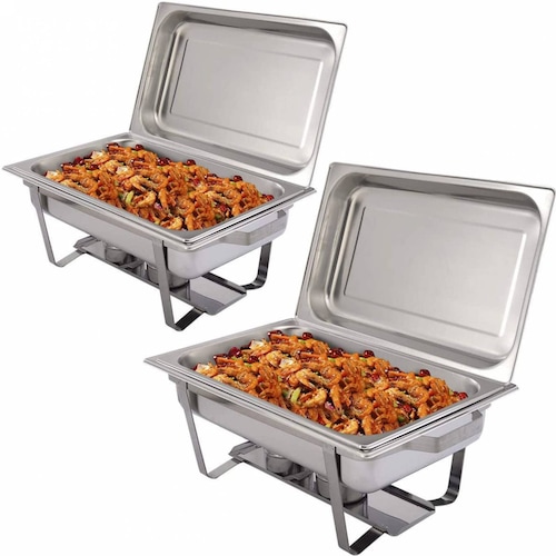 Chafer Buffet Chafer Bufetera Rectangular de Acero Inoxidable de 95 L Con medios y Charola completa