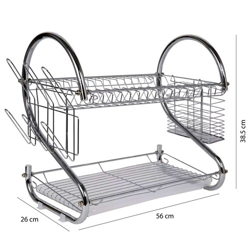 RD ROYAL COOK Escurridor De Trastes Con Porta Vasos Porta Cubiertos Y Charola Inferior