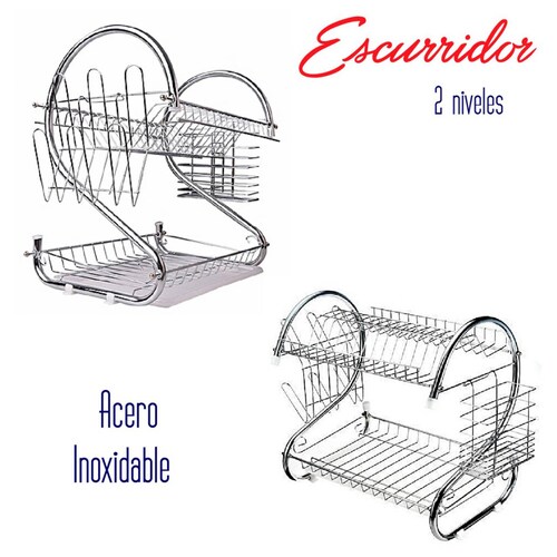 RD ROYAL COOK Escurridor De Trastes Con Porta Vasos Porta Cubiertos Y Charola Inferior