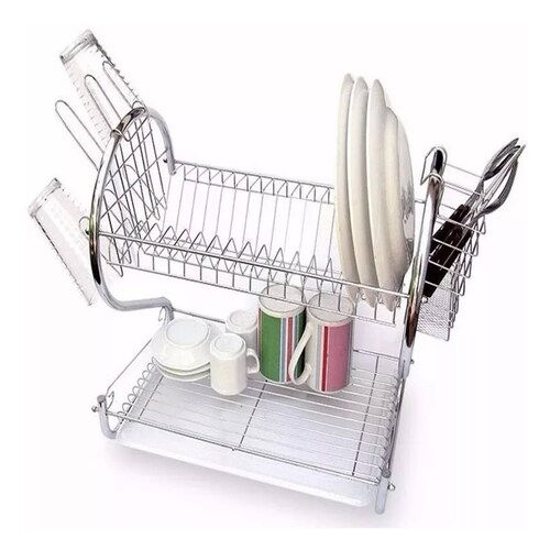 RD ROYAL COOK Escurridor De Trastes Con Porta Vasos Porta Cubiertos Y Charola Inferior