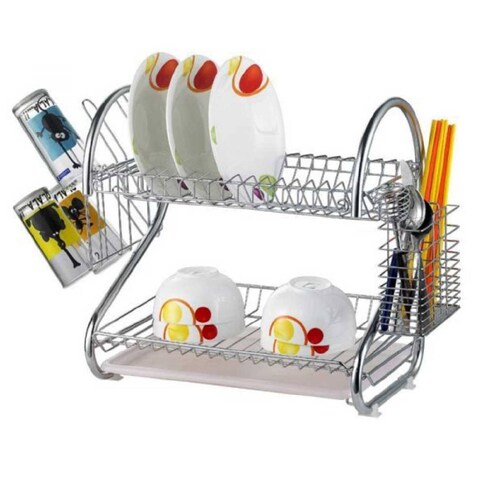 RD ROYAL COOK Escurridor De Trastes Con Porta Vasos Porta Cubiertos Y Charola Inferior