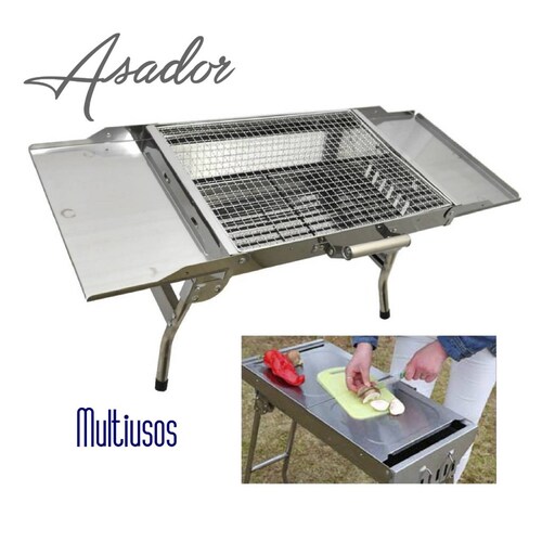 CHIC FANTASY Asador Pequeño Para Barbacoa Parrilla Para Jardín Y Exteriores De Acero Inoxidable