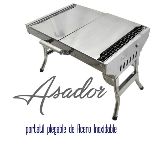CHIC FANTASY Asador Pequeño Para Barbacoa Parrilla Para Jardín Y Exteriores De Acero Inoxidable