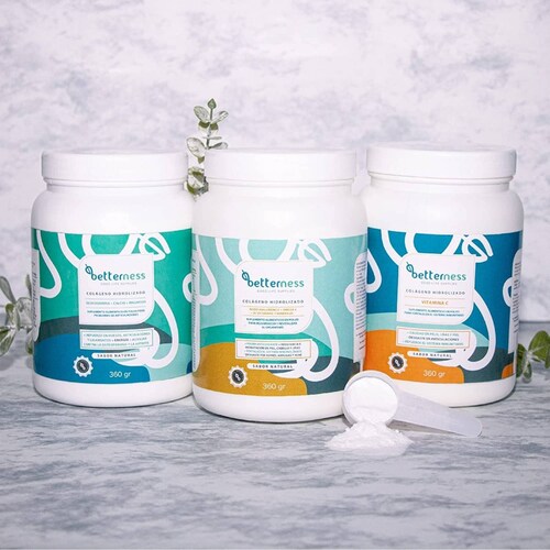 Colágeno Hidrolizado Polvo Betterness Omega 3 Vitaminas 360g
