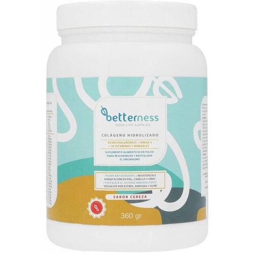 Colágeno Hidrolizado Polvo Betterness Omega 3 Vitaminas 360g
