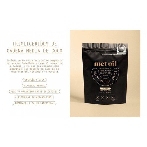 Mct Oil Polvo Triglicéridos Cadena Media Happy People Foods