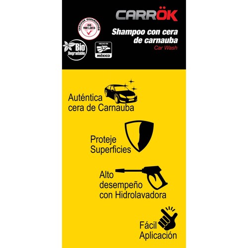 Shampoo Para Autos Con Cera De Carnauba Carrok Espuma 500ml