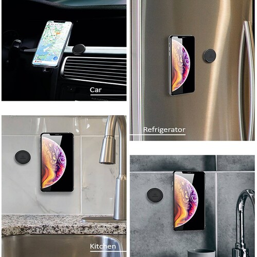 Soporte Magnetico Teléfono Usams iPhone Samsung Huawei Universal Plano Negro