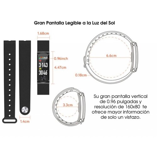 Smartband IgotU Q69HR Ritmo Cardiaco 24Hr con Entrenador y rutinas