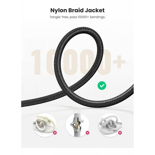 Cable Audio Ugreen Auxiliar 3.5mm Nylon 2m Negro
