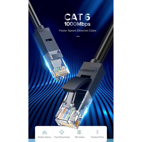 Cable Ethernet Ugreen Cat 6 Super Resistente Conector Rj45 50cm