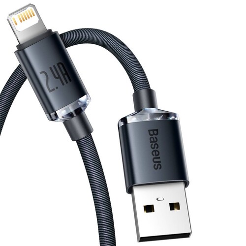 Baseus-Cable USB 2.4A de carga rápida para iPhone, Cable de