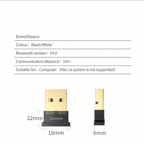 Adaptador USB a Bluetooth Baseus para PC Windows