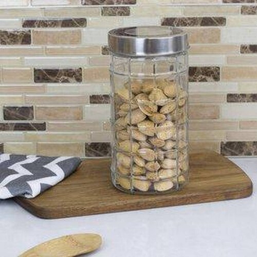 HDS, Frasco grande de vidrio con tapa de acero inoxidable 1.55 L 