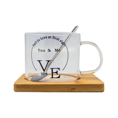 Taza con base y cuchara Cap. 300 ml Good & Good 