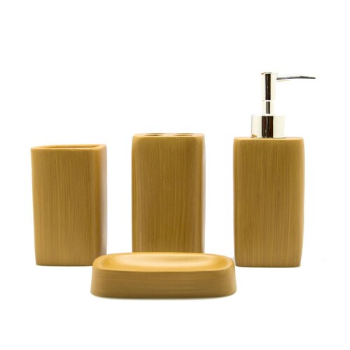 Set de accesorios de baño 4 piezas Amarillo