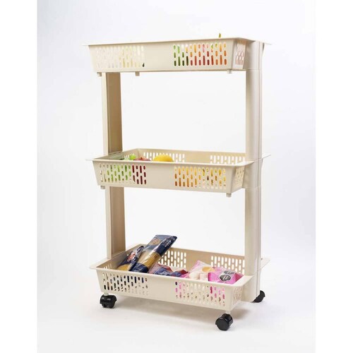 Carrito organizador de 3 niveles con ruedas 