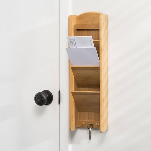 Organizador de madera para cartas y llaves 