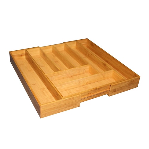 Organizador de utensilios de bambú expandible de 33 a 58 cm 