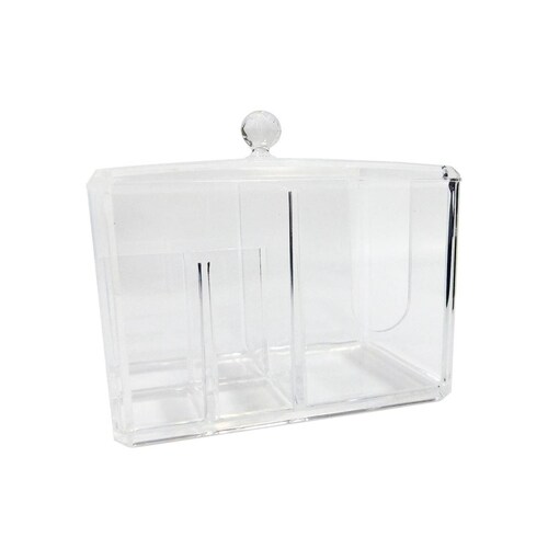 Caja de acrílico con tapa 4 divisiones 