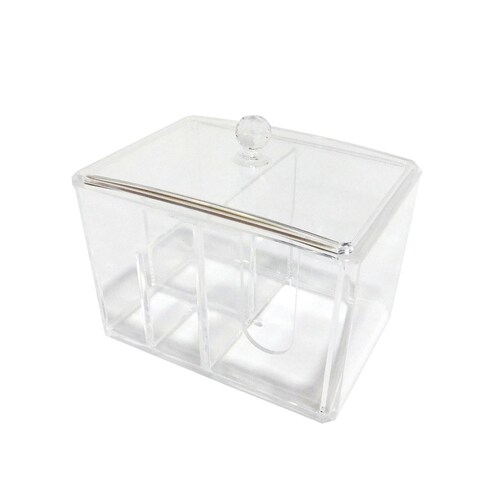 Caja de acrílico con tapa 4 divisiones 