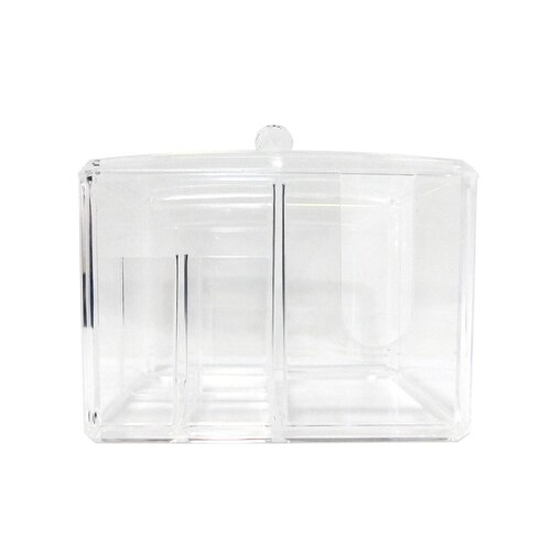 Caja de acrílico con tapa 4 divisiones 