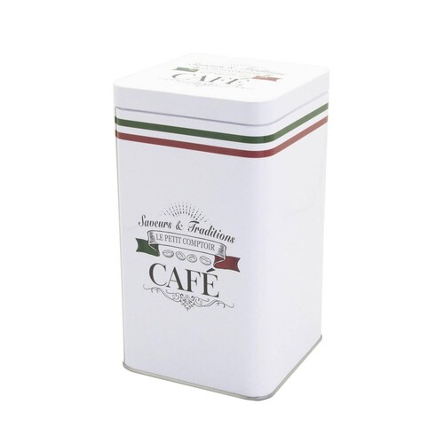 Recipiente de lata con tapa rectangular "CAFÉ" 1 L 