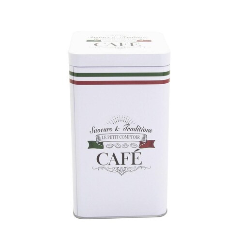 Recipiente de lata con tapa rectangular "CAFÉ" 1 L 
