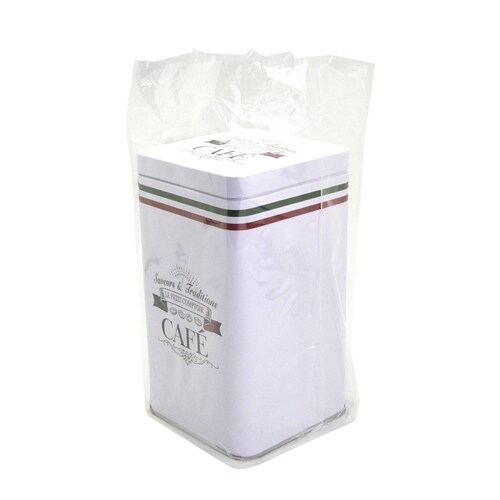 Recipiente de lata con tapa rectangular "CAFÉ" 1 L 